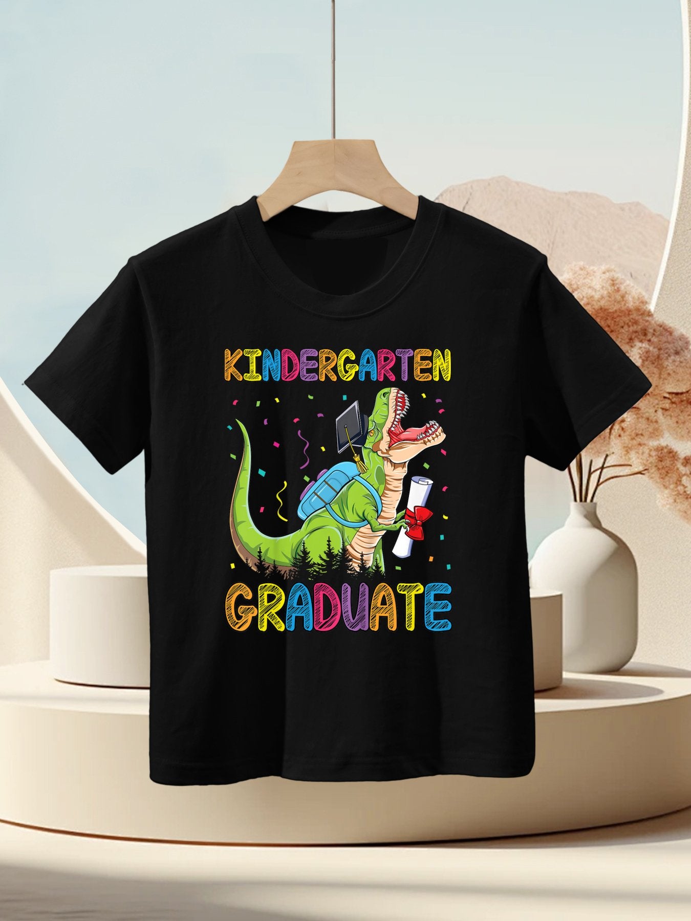 Kids Kindergarten Graduate Dinosaur Trex Kindergarten Graduation Kids T-Shirt