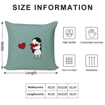 Catana Hearts Soft Skin-Friendly Throw Pillow