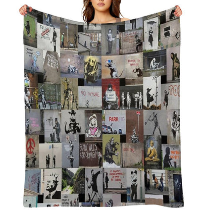 Banksy Throw Blanket
