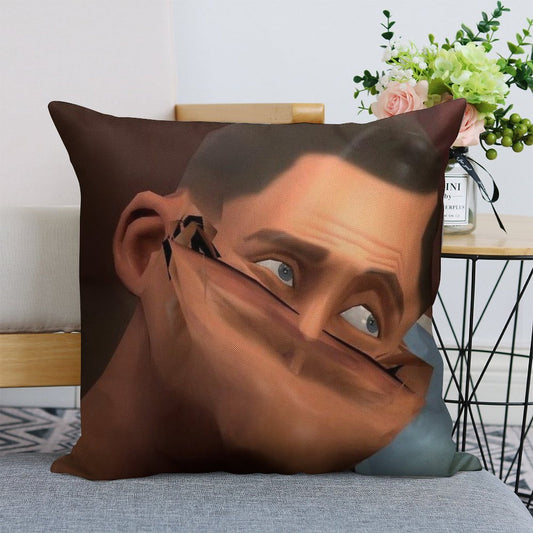 Team Fortress 2 TF2 Scout Face Linen Throw Pillow Cover