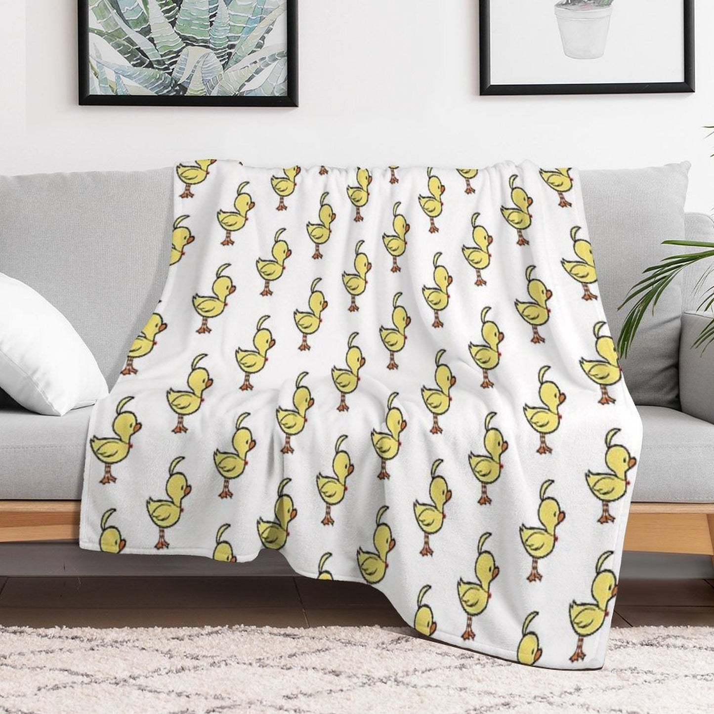 Ahiru Duck Chibi Throw Blanket