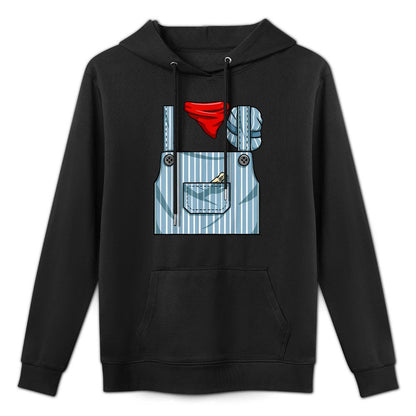 Train Engineer Conductor Costume Halloween Train Engineer Kangaroo Pocket Hoodie