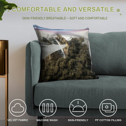 Weed Marijuana Extra Zip Pillow And Soft High-Density Material Throw Pillow