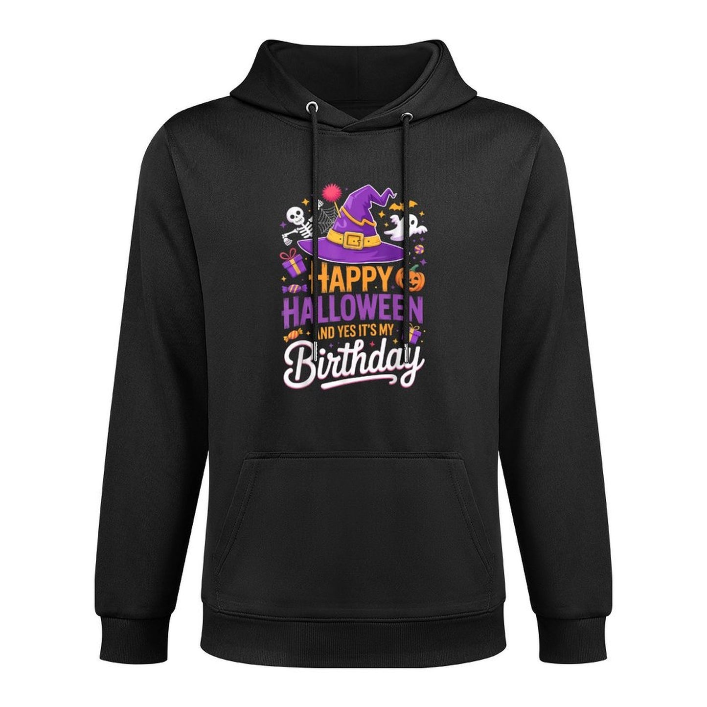 Happy Halloween And Yes It’s My Birthday Witch Hat Spooky Colorfast Hoodie