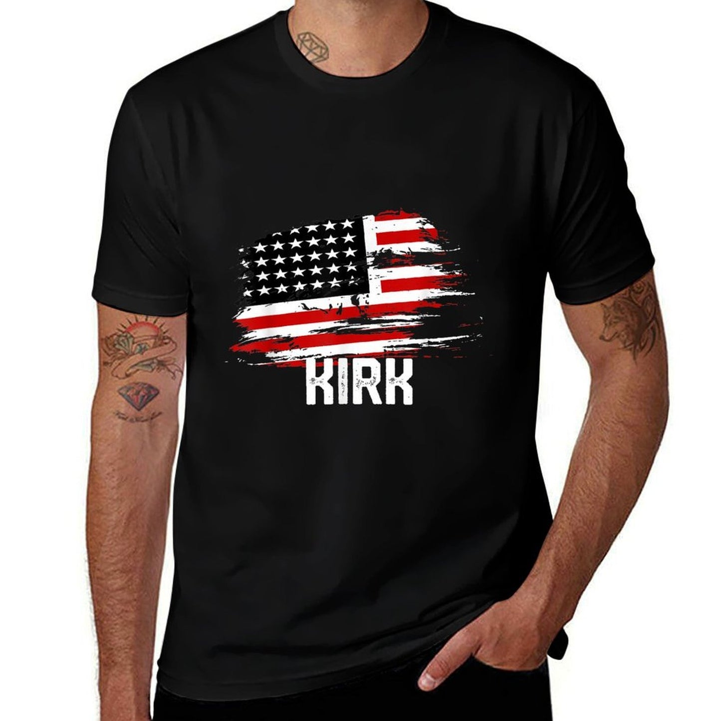KIRK USA Personalized 4th of July KIRK  Summer-ready Fabric T-Shirt