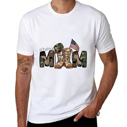 Proud Army Mom Trendy Army Mother Soldier Military Mom  Odor-resistant T-Shirt