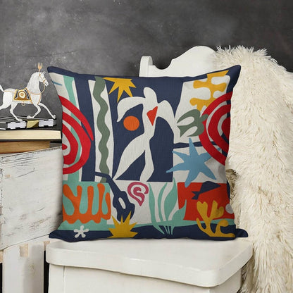 Inspired by Matisse Linen Throw Pillow Cover