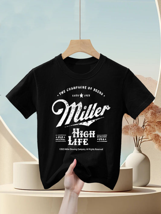 Coors Miller High Life Champagne of Beers Front And Back Kids T-Shirt