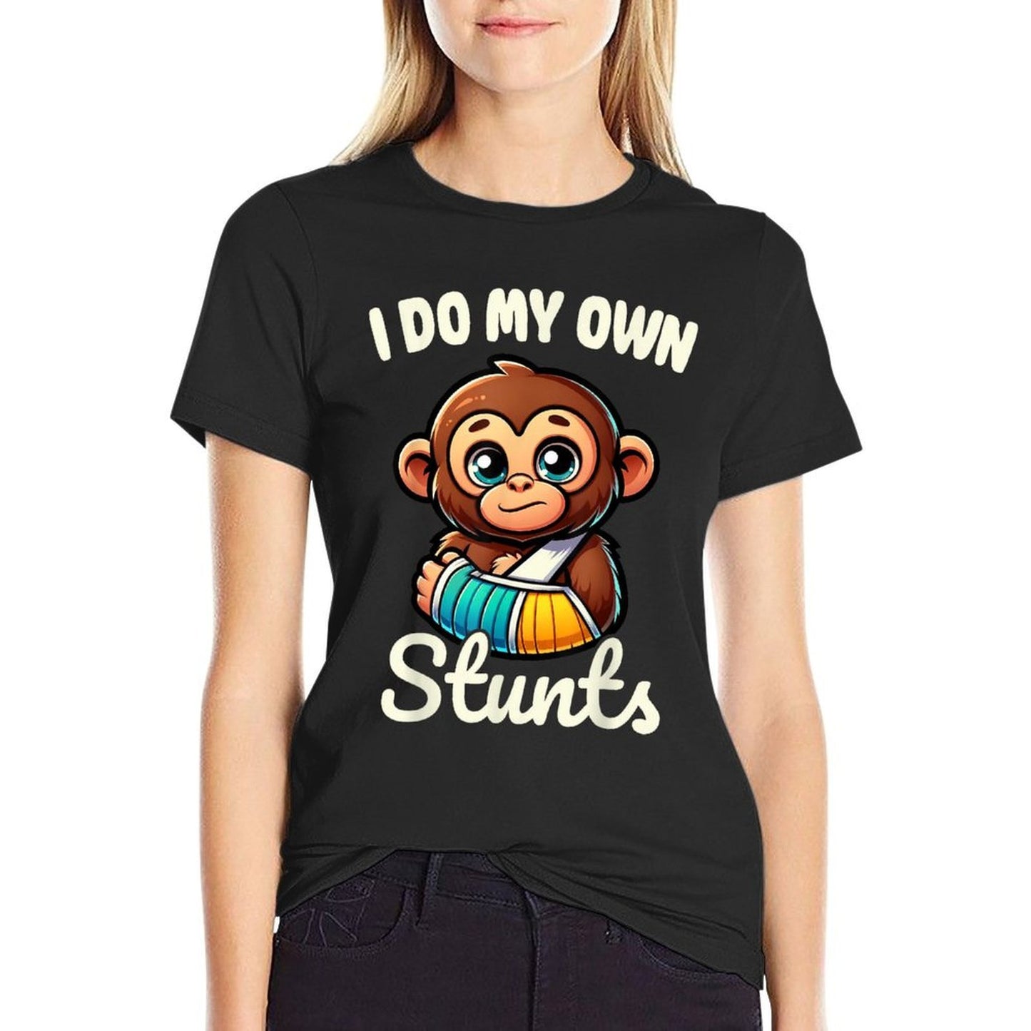 I Do My Own Stunts Broken Arm Gifts For Kids  Oversized Silhouette T-Shirt