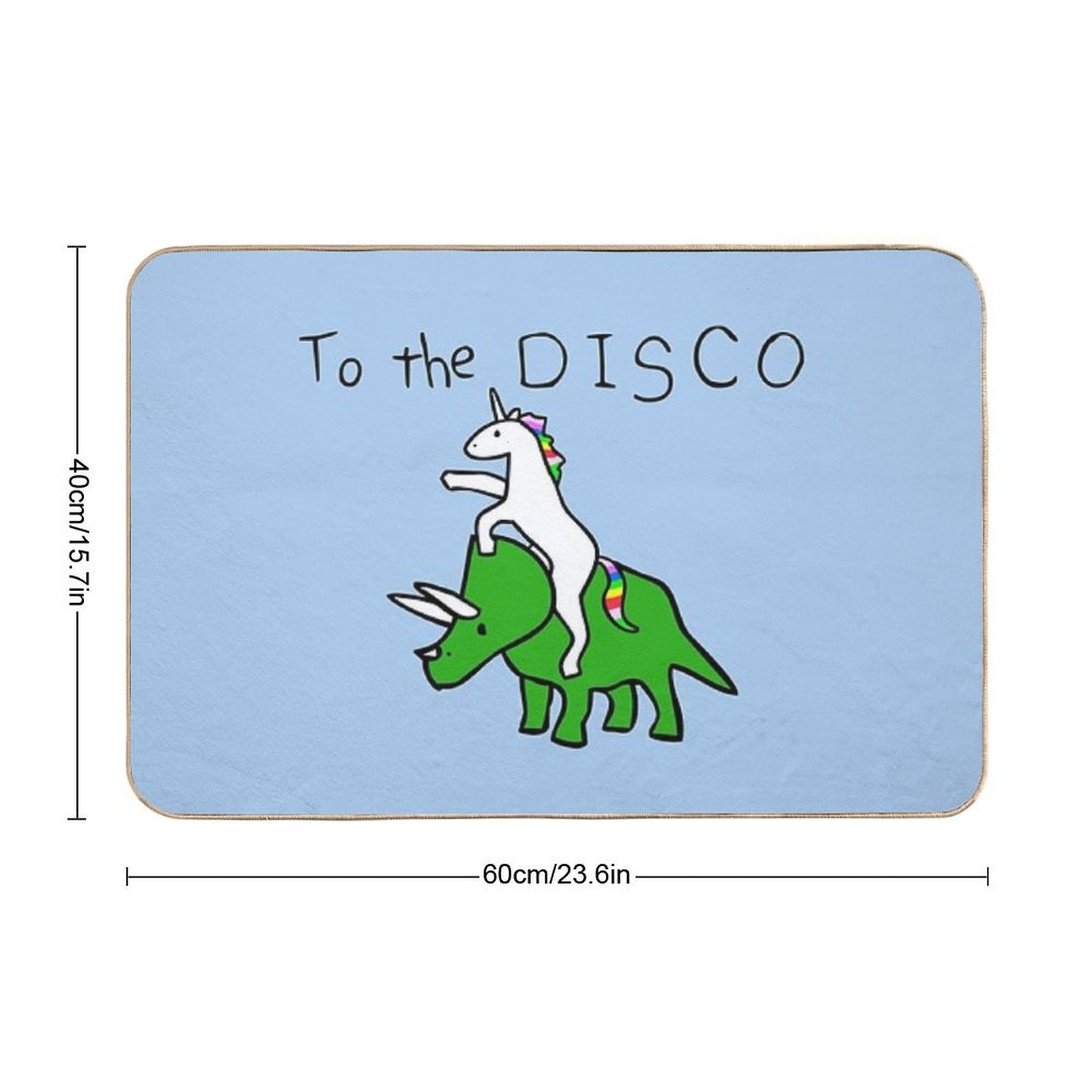 To The Disco (Unicorn Riding Triceratops) Bath Mat