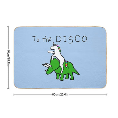 To The Disco (Unicorn Riding Triceratops) Bath Mat