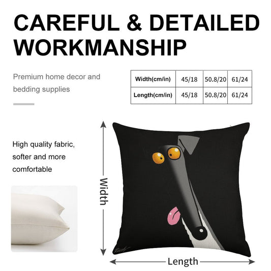 Derp in The Dark Linen Throw Pillow Cover