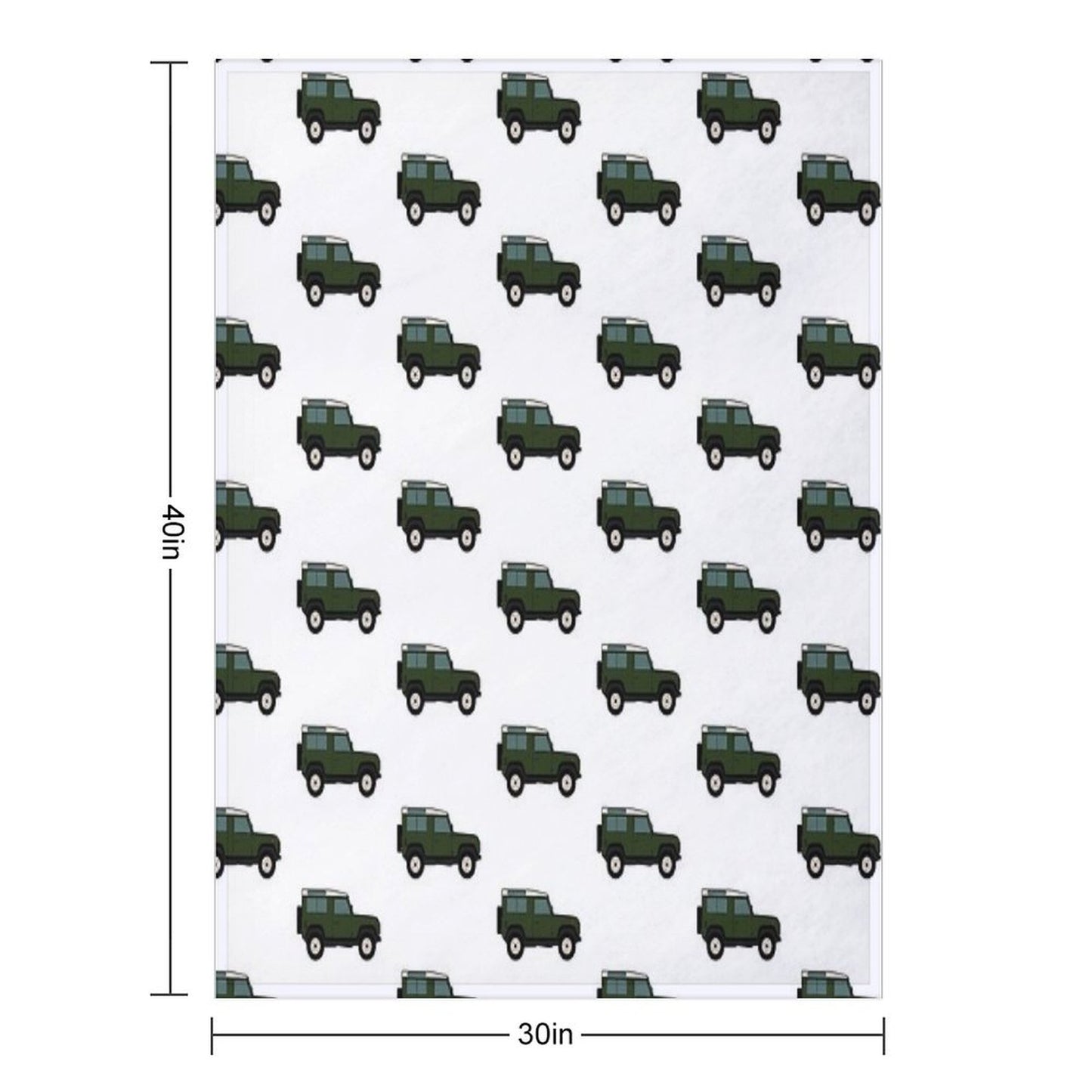 Defender SUV - British Racing Green Throw Blanket