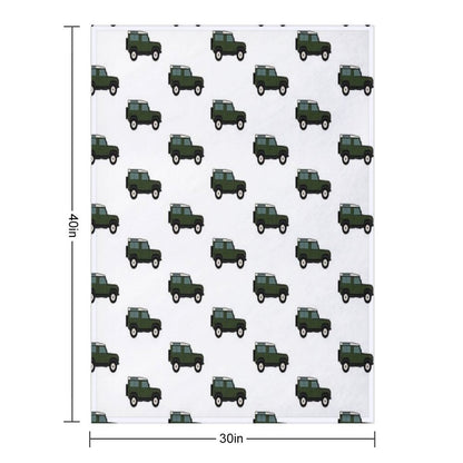 Defender SUV - British Racing Green Throw Blanket