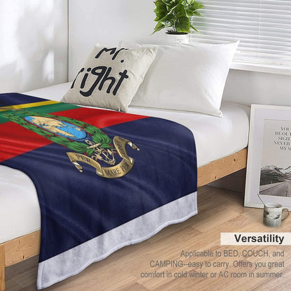 Royal Marines - RM Badge over Royal Marine Flag Throw Blanket