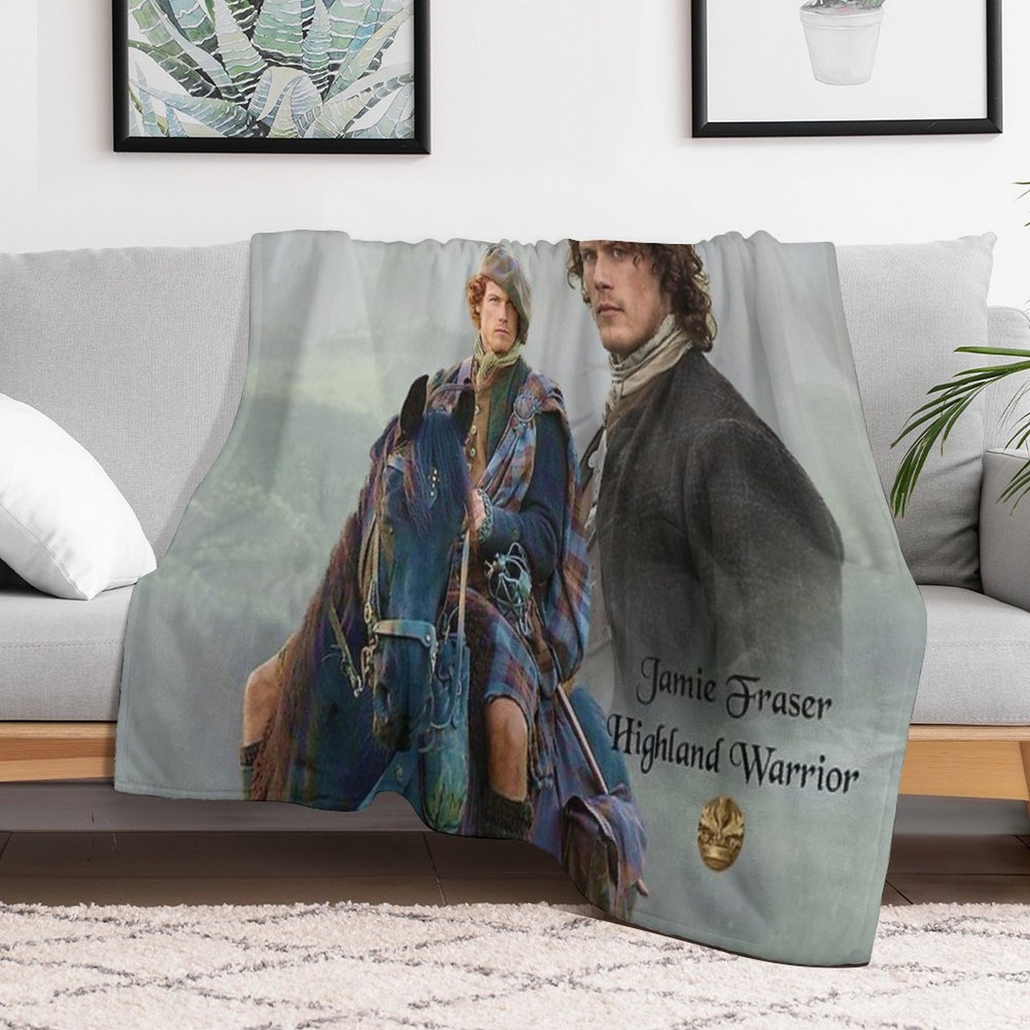 Jamie Fraser-Highland WarriorOutlander Throw Blanket