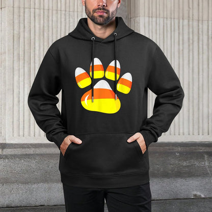 Halloween Costume Candy Corn Paw Dog Funny Pet For Dog Owner for Men Women Kids Medium-Weight Fabric Hoodie