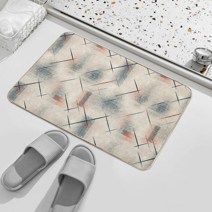 Retro Abstract Geometric Pattern – Mid Century Modern Art Durable Bath Mat