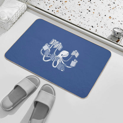 Armed With Knowledge (dark Blue Version) Bath Mat