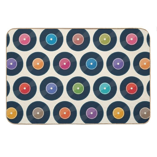 Vinyl Record Collection Bath Mat