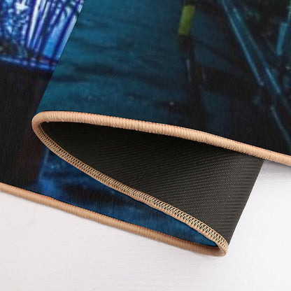 Heavy Rain Over Neo Tokyo Bath Mat