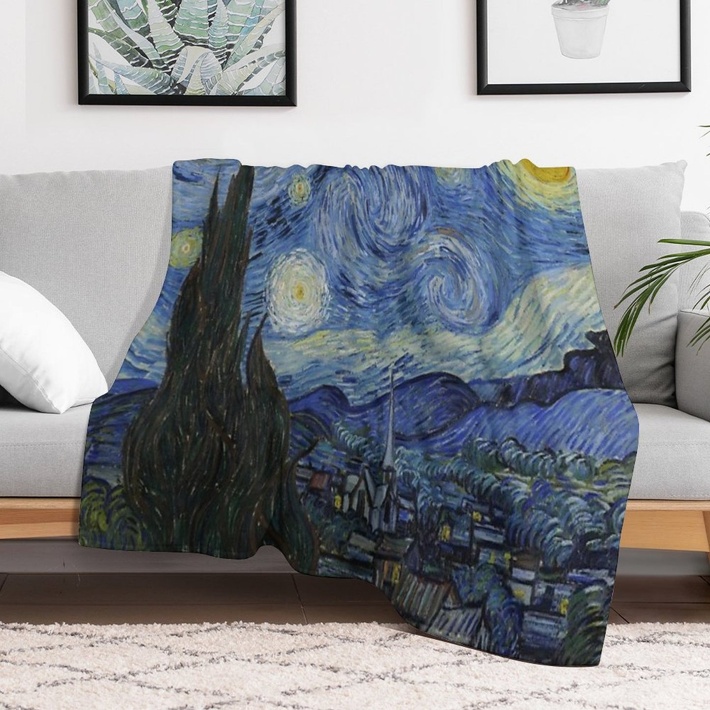 Starry Night (Vincent Van Gogh) Throw Blanket
