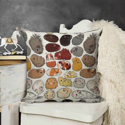 Guinea Pig Gradient Linen Throw Pillow Cover