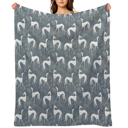 White Galgos Throw Blanket