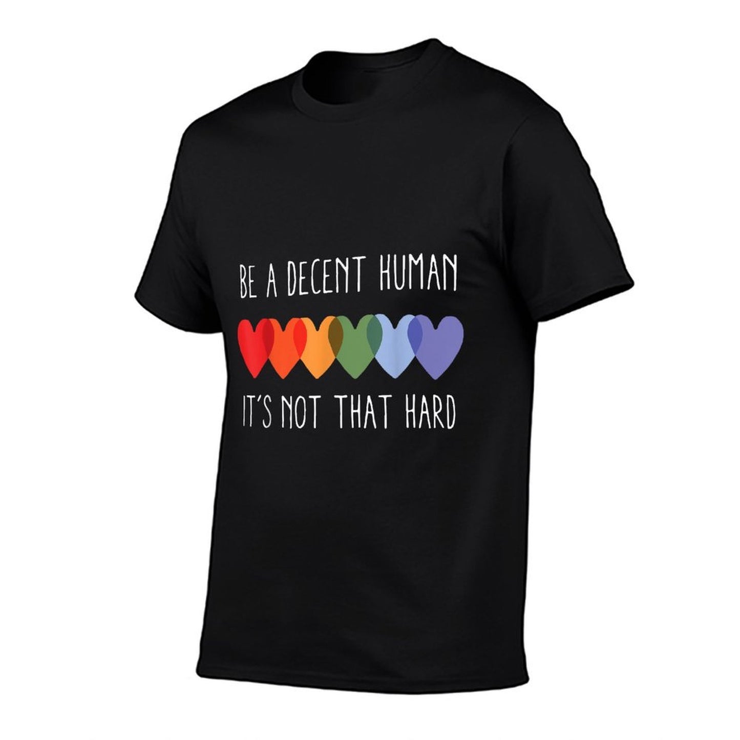 LGBT Heart Retro Be A Decent Human It's Not That Hard  Relaxed-fit T-Shirt