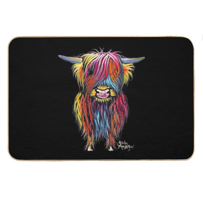 Scottish Hairy Highland Cow ' BRAVE ONe ' by Shirley MacArthur Bath Mat