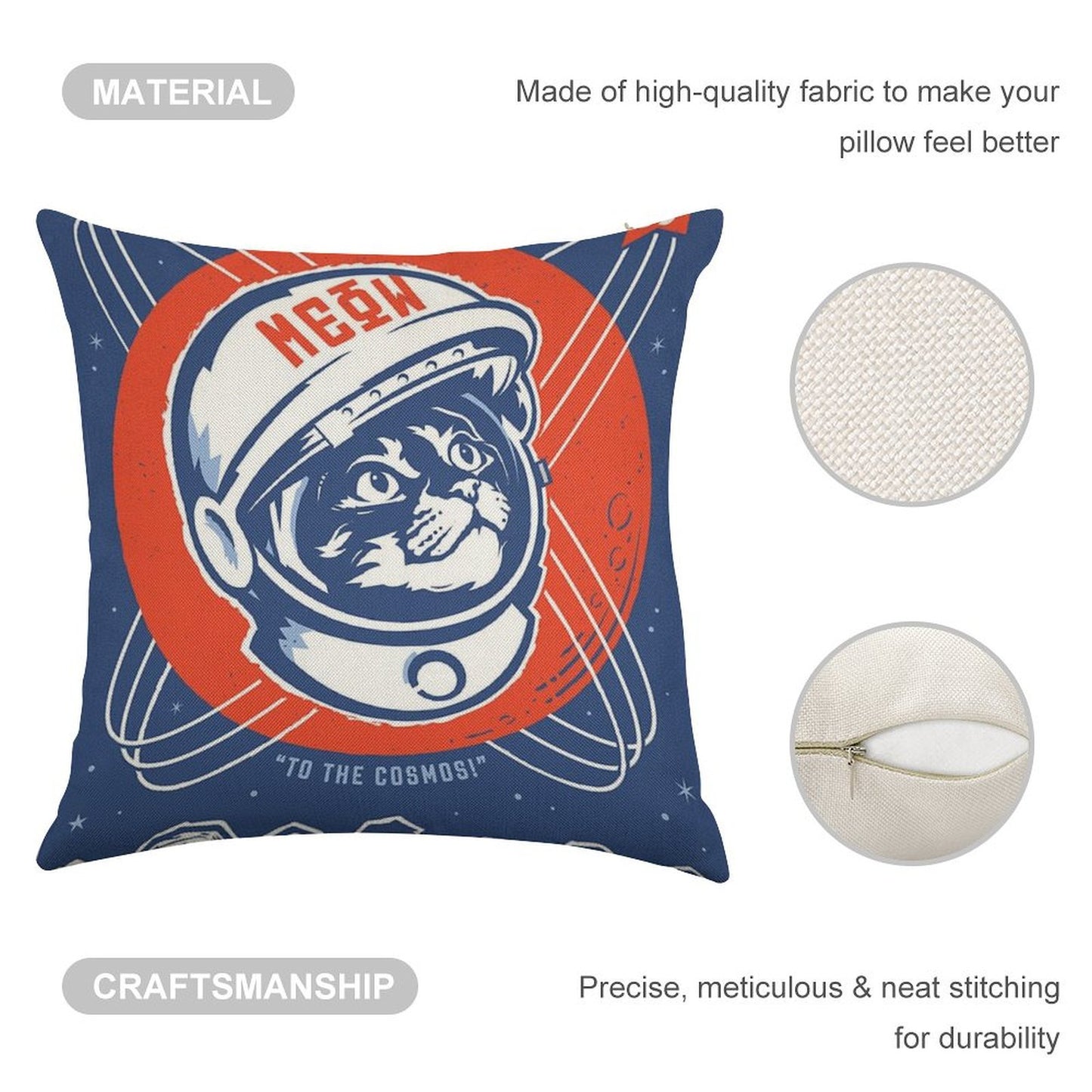 BELIEVE! To The Cosmos - Meow, Long Live The Kitty! Linen Throw Pillow Cover