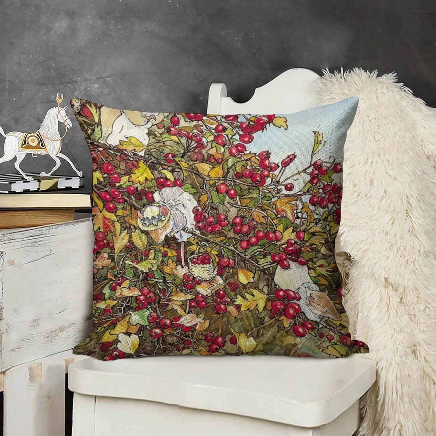 The Blackthorn Bush Linen Throw Pillow Cover
