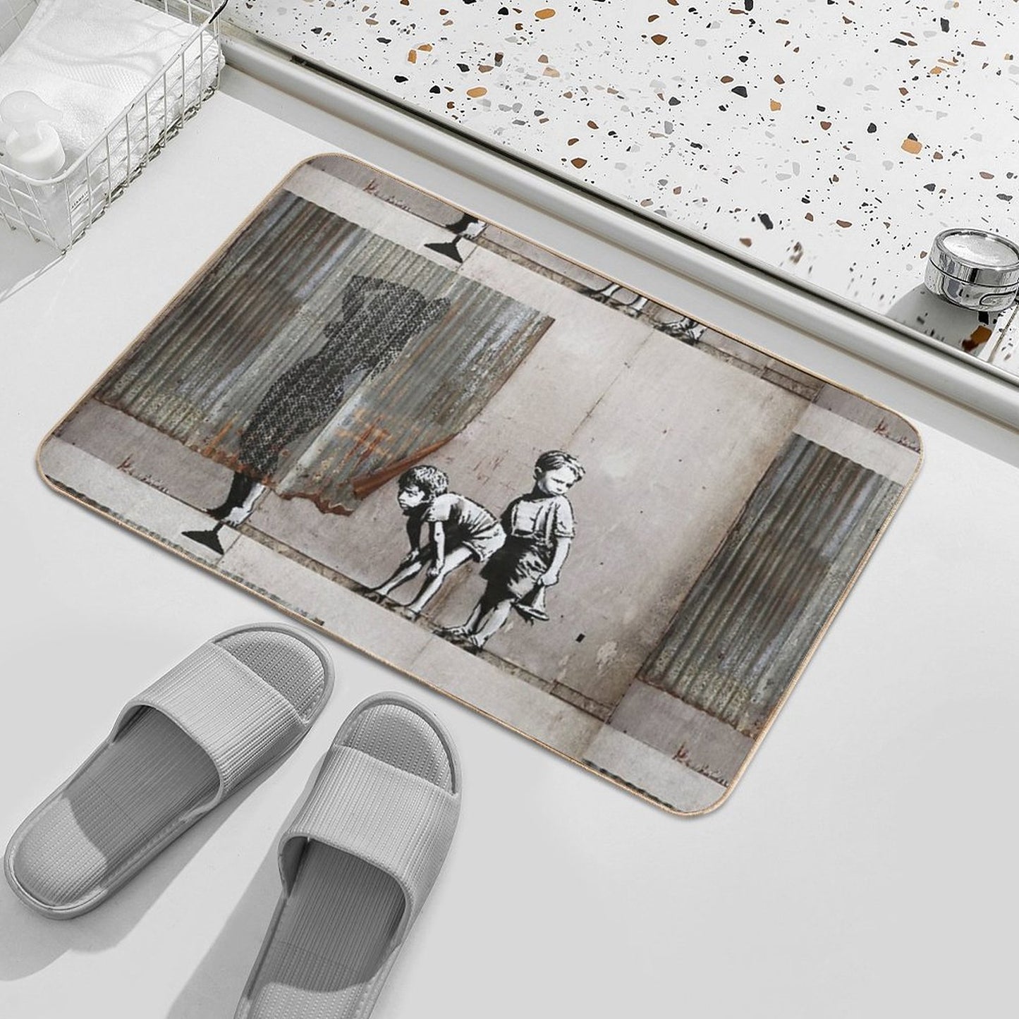 Banksy Shower Peepers Boys Bath Mat