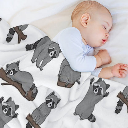Raccoons Throw Blanket