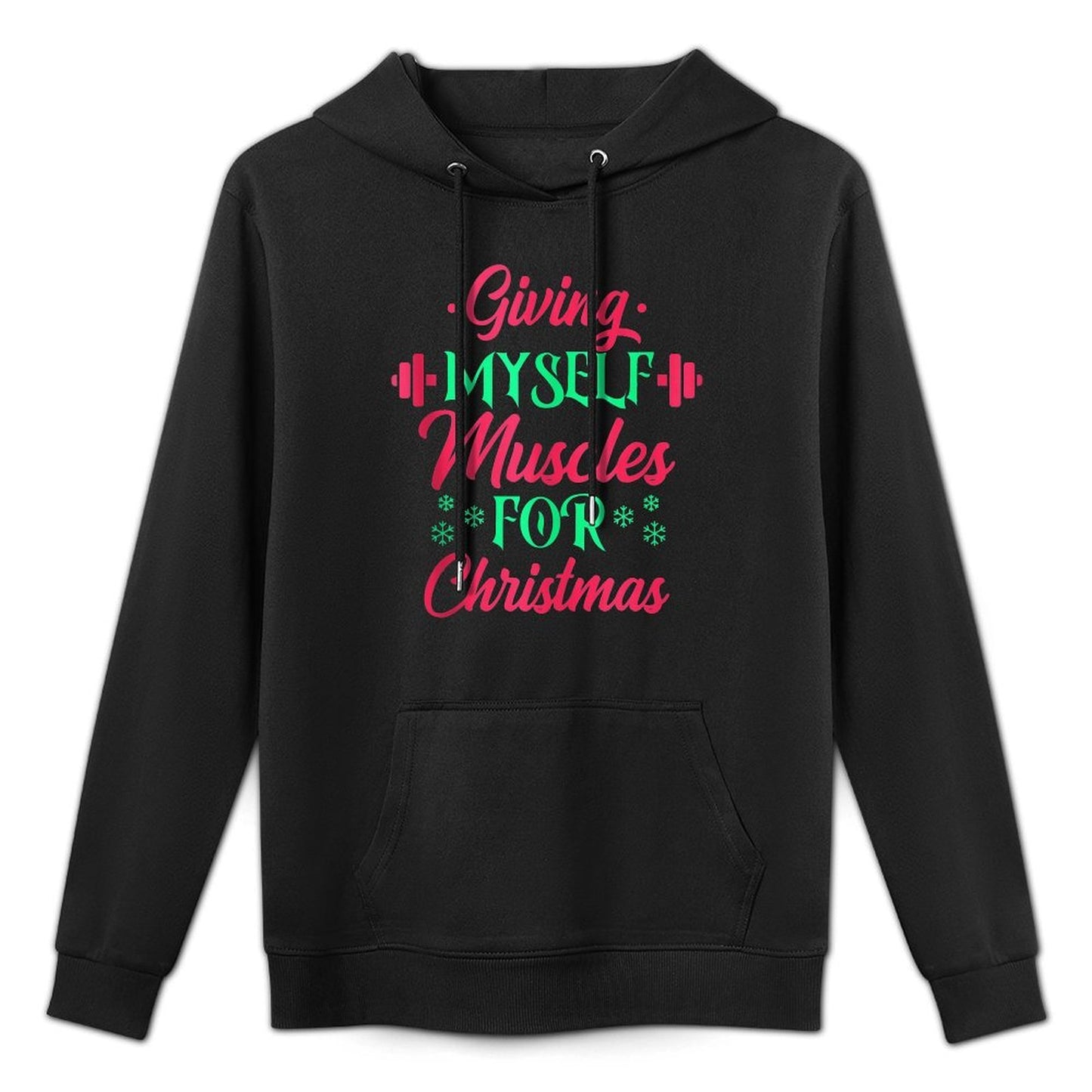 Giving Myself Muscles For Christmas Fitness Workout Gym Adjustable Hood Hoodie