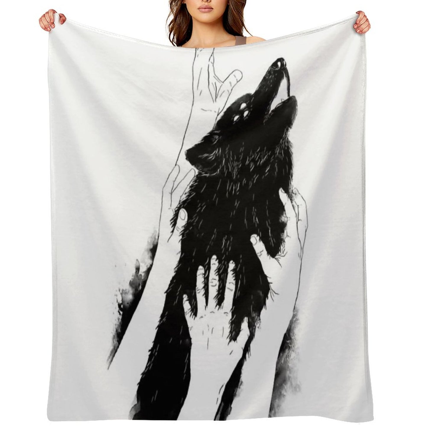 Wolves of Paris Throw Blanket