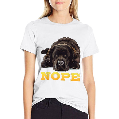 Newfoundland NOPE Stubborn Newfie Funny Dog Owners  Stretchy T-Shirt