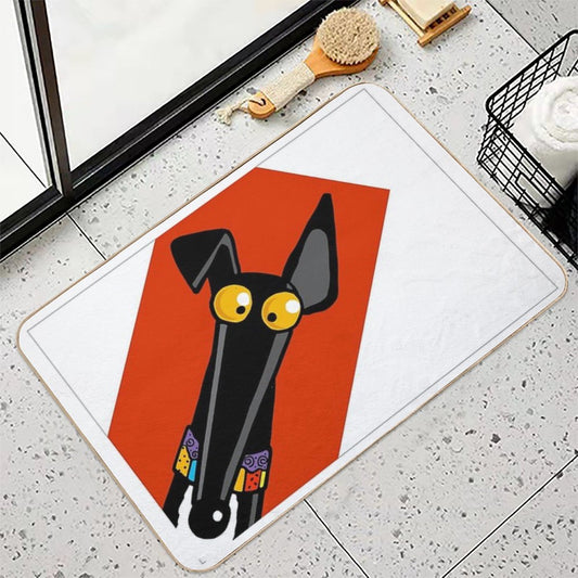 Greyhound Ears Big Red Bath Mat