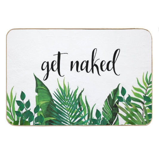 Get Naked, Tropical Jungle, Fun Bathroom Art Bath Mat