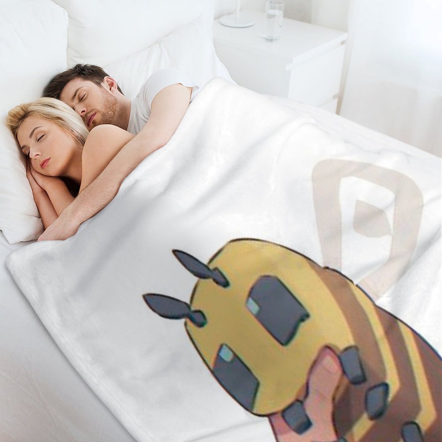Bee Minecraft Cute Bee Throw Blanket