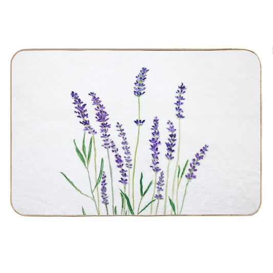 Hand Painted Purple Lavender Bath Mat