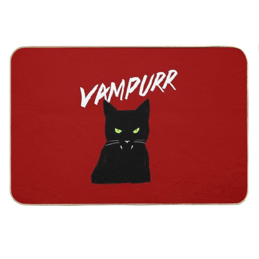 Vampire Cat  Vampurr Halloween Kitty Bath Mat