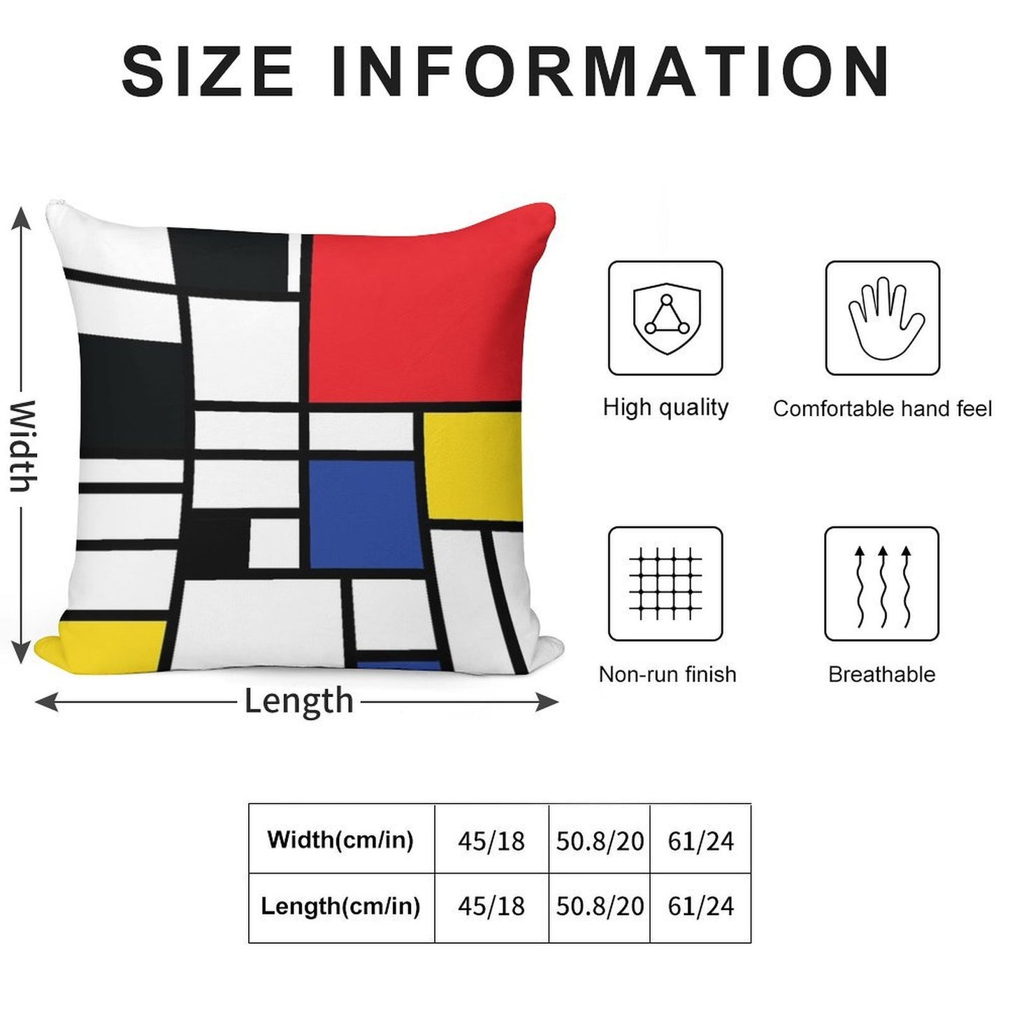 De Stijl #1 Soft Easy Maintenance Throw Pillow