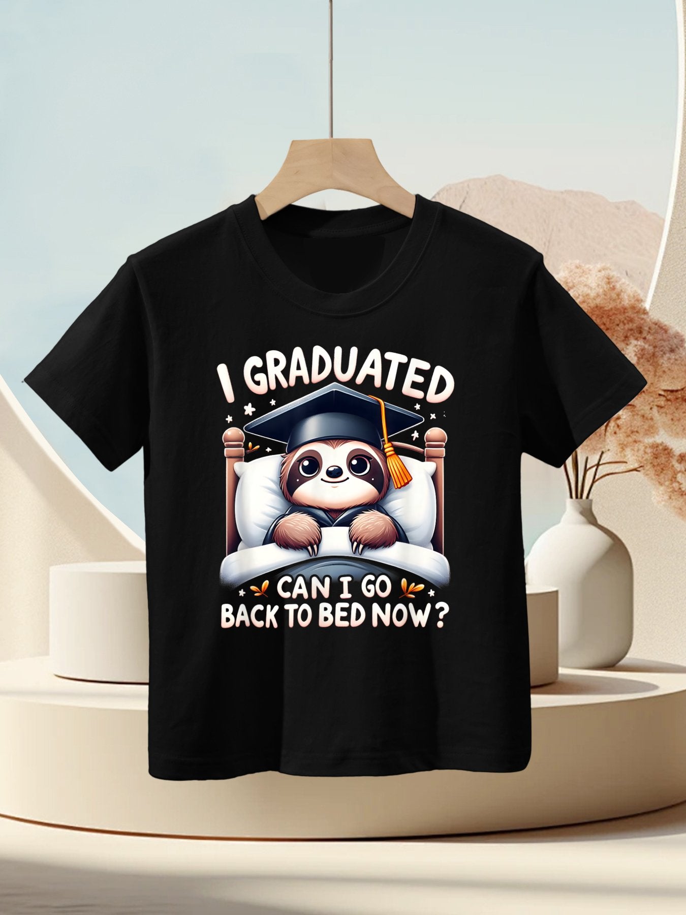 Graduation Sloth I Graduated Can I Go Back To Bed Now Kids T-Shirt