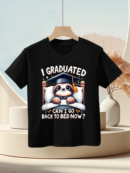 Graduation Sloth I Graduated Can I Go Back To Bed Now Kids T-Shirt