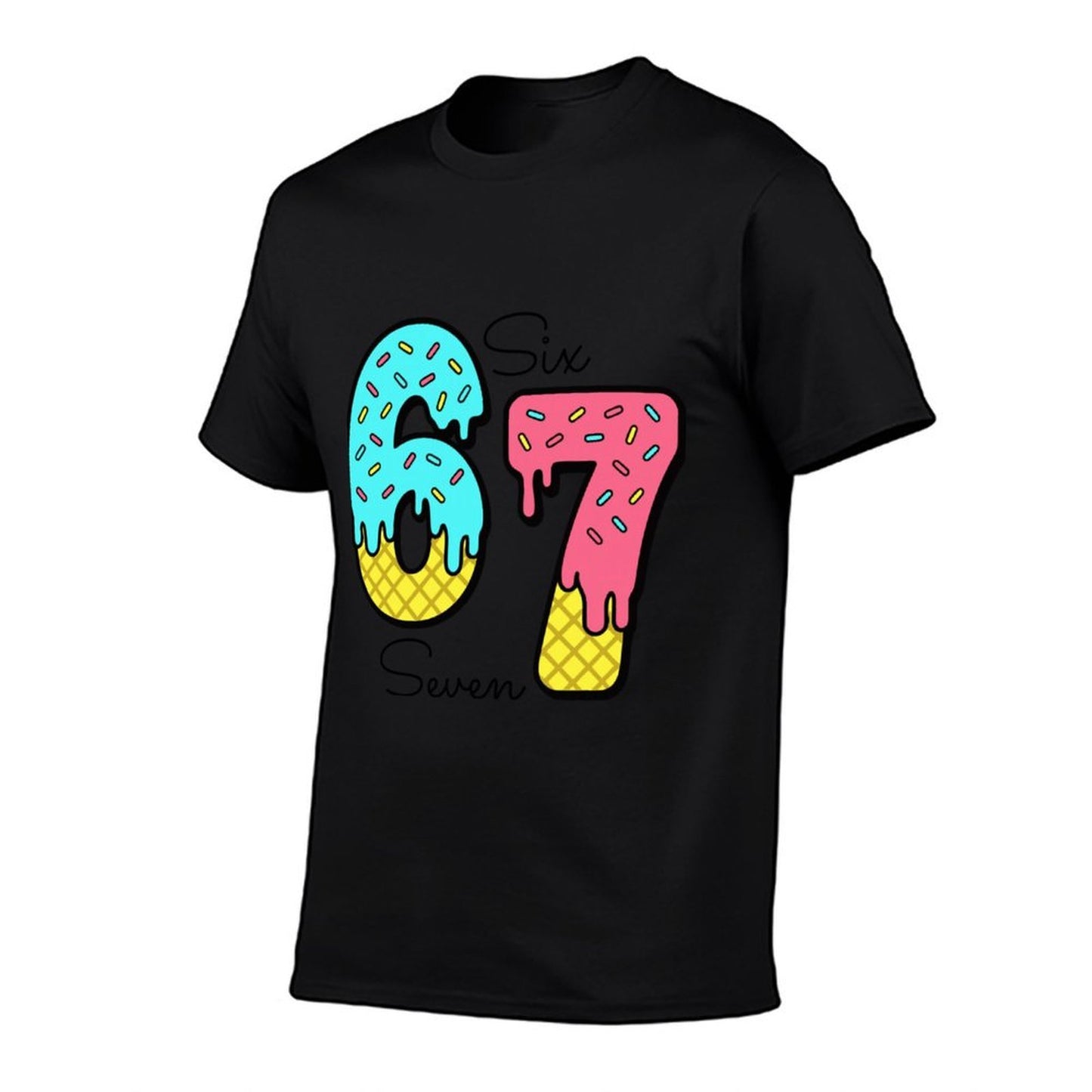 Funny 67 Ice Cream Drip Meme Six Seven Gen Alpha Slang  Vintage-inspired T-Shirt