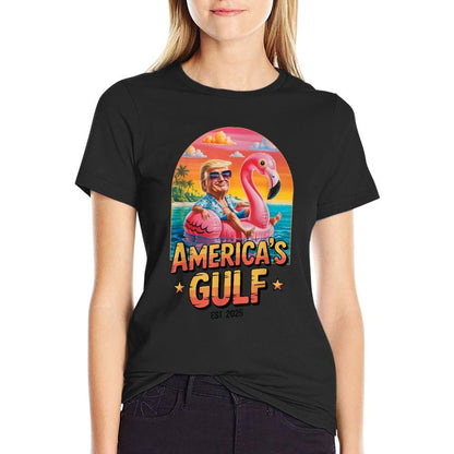 Funny Trump America's Gulf Est 2025 Trump Merchandise  Odor-resistant T-Shirt