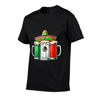 Mexico Funny Beer Mexican Flag Sombrero Hat Cinco De Mayo T-Shirt