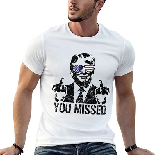 You Missed Trump 2024 Missed Me Tee  Oversized Silhouette T-Shirt