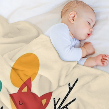 Rainbow Fox Throw Blanket
